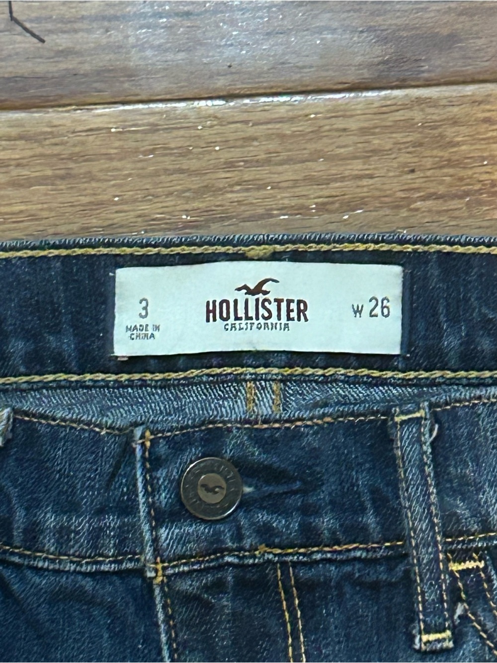 Hollister Blue Distressed Denim Cutoff Shorts size 3 - Picture 4 of 8